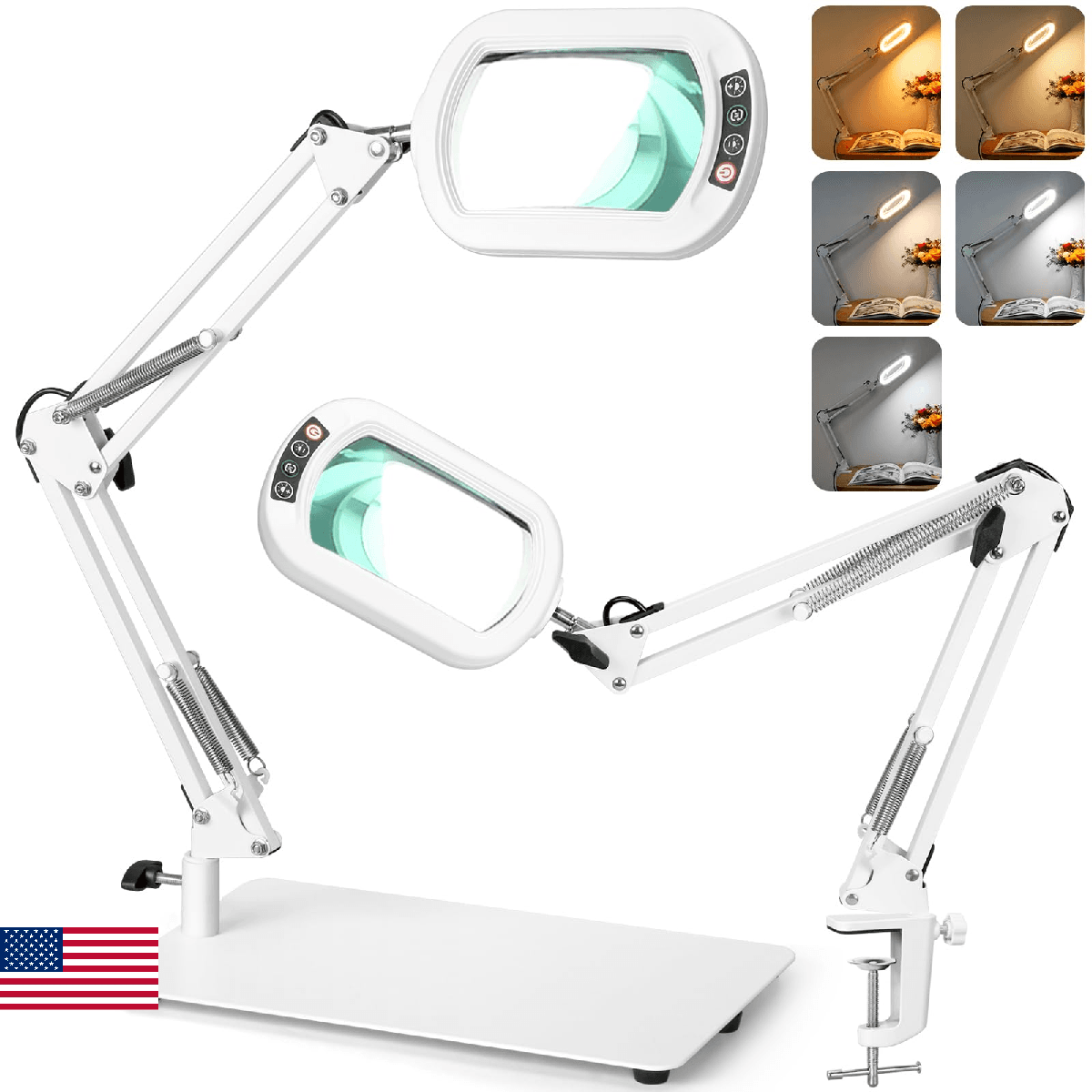 Veemagni 10X Rectangle Magnifying Glass with Light and Stand, 5 Color Modes Step - Image 1