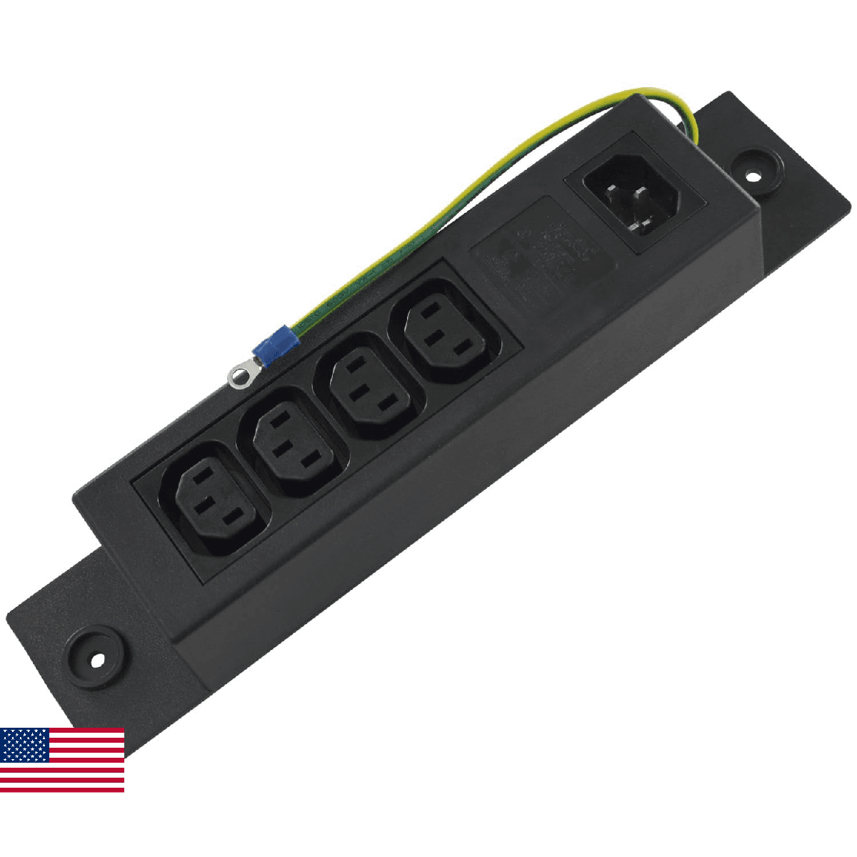 Conntek Server 10A 250V IEC Power Strip C14 Inlet to IEC 320 Sheet F Outlets 4 w - Image 1
