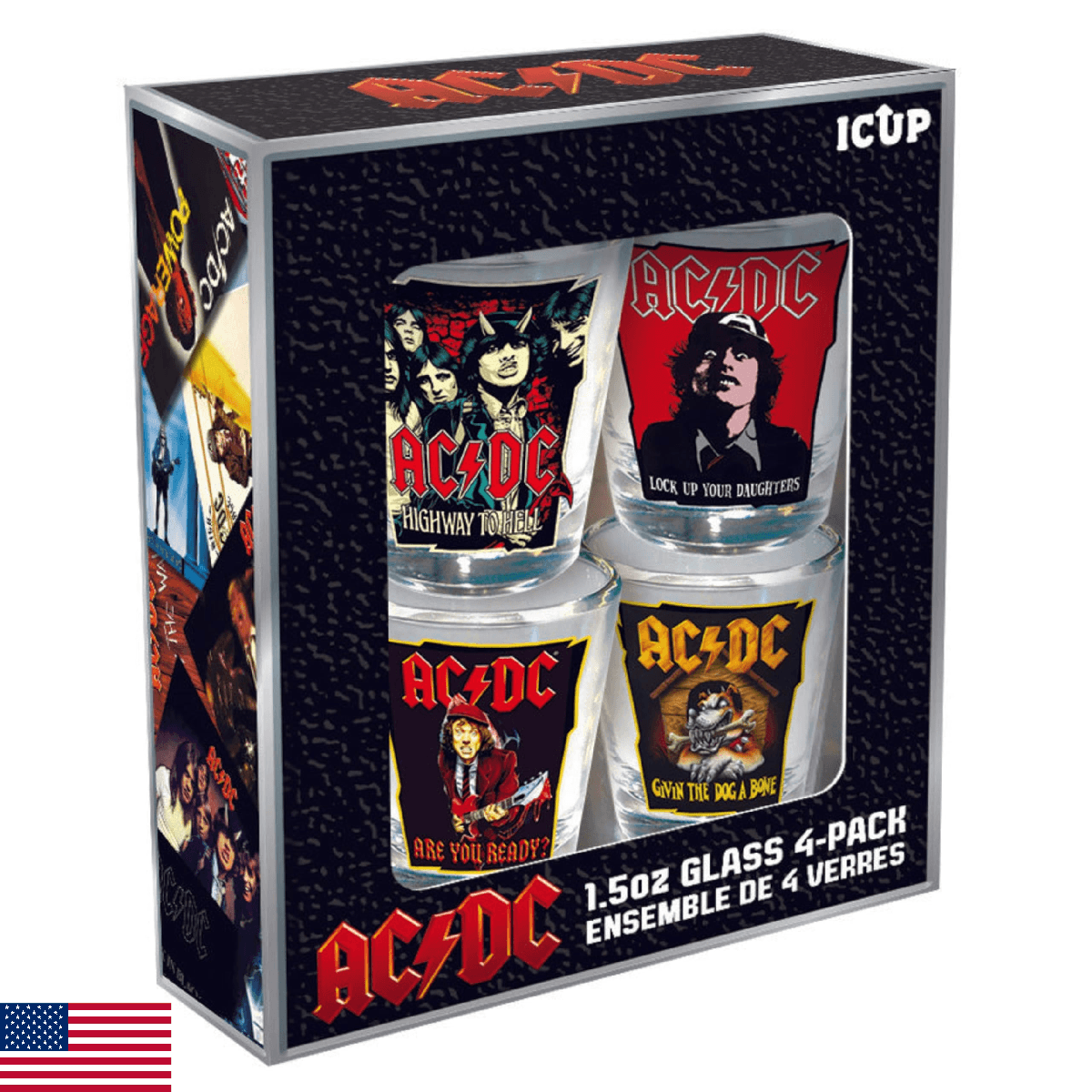 ICUP AC/DC Icons 4 Piece Shot Glass Set - Image 1