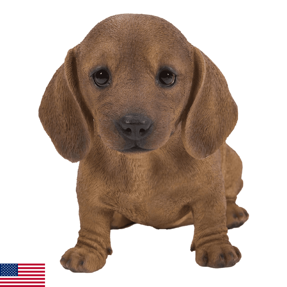 Brown Dachshund Sitting Statue - Image 1