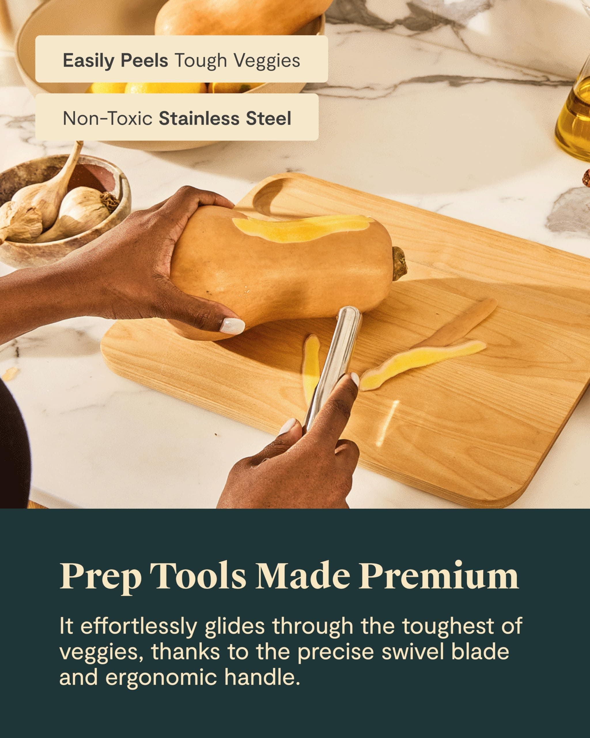 Caraway Vegetable Peeler - Non Toxic Stainless Steel - Essential Kitchen Tool - - Thumbnail 4