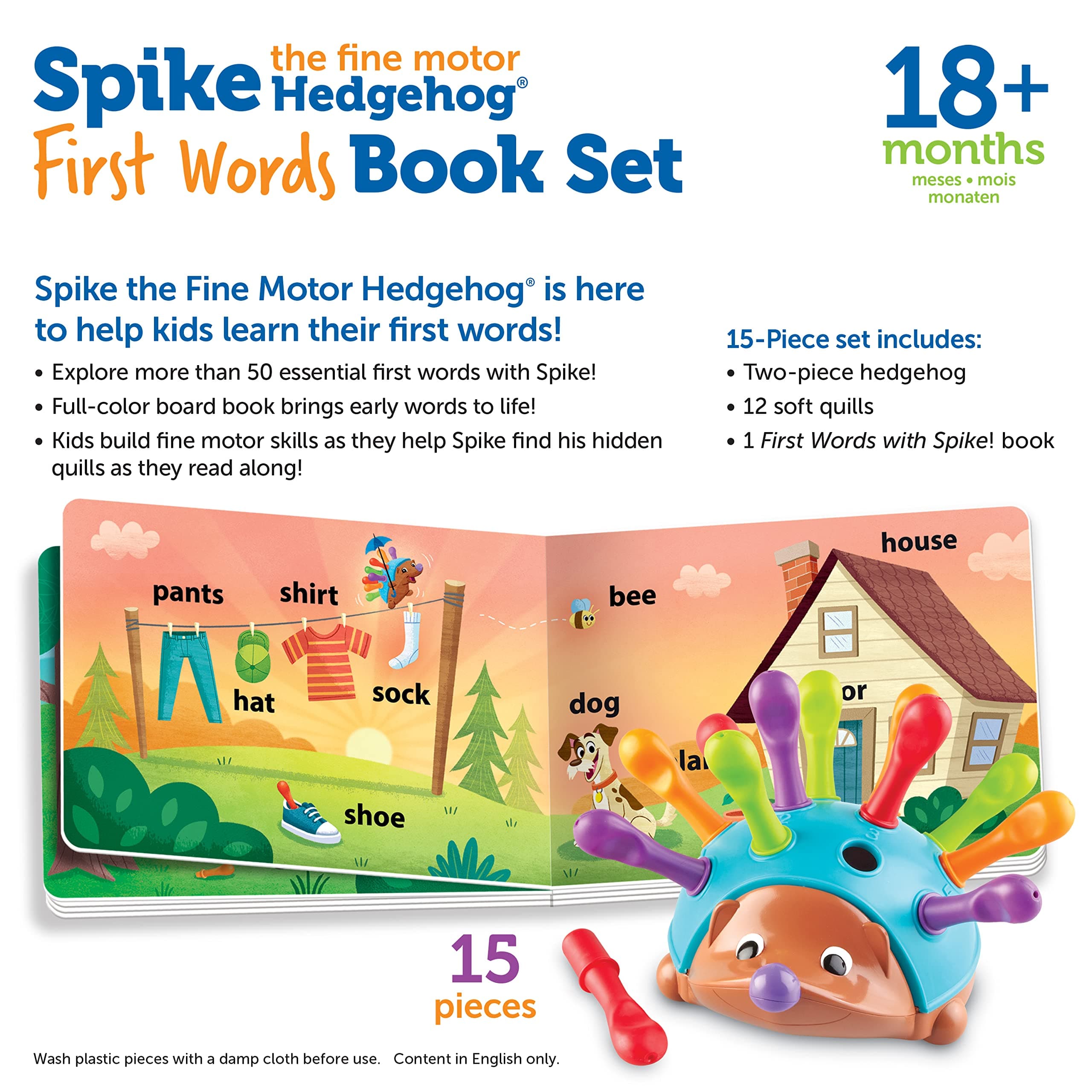 Learning Resources Spike The Fine Motor Hedgehog First Words - Toddler Activity - Thumbnail 5