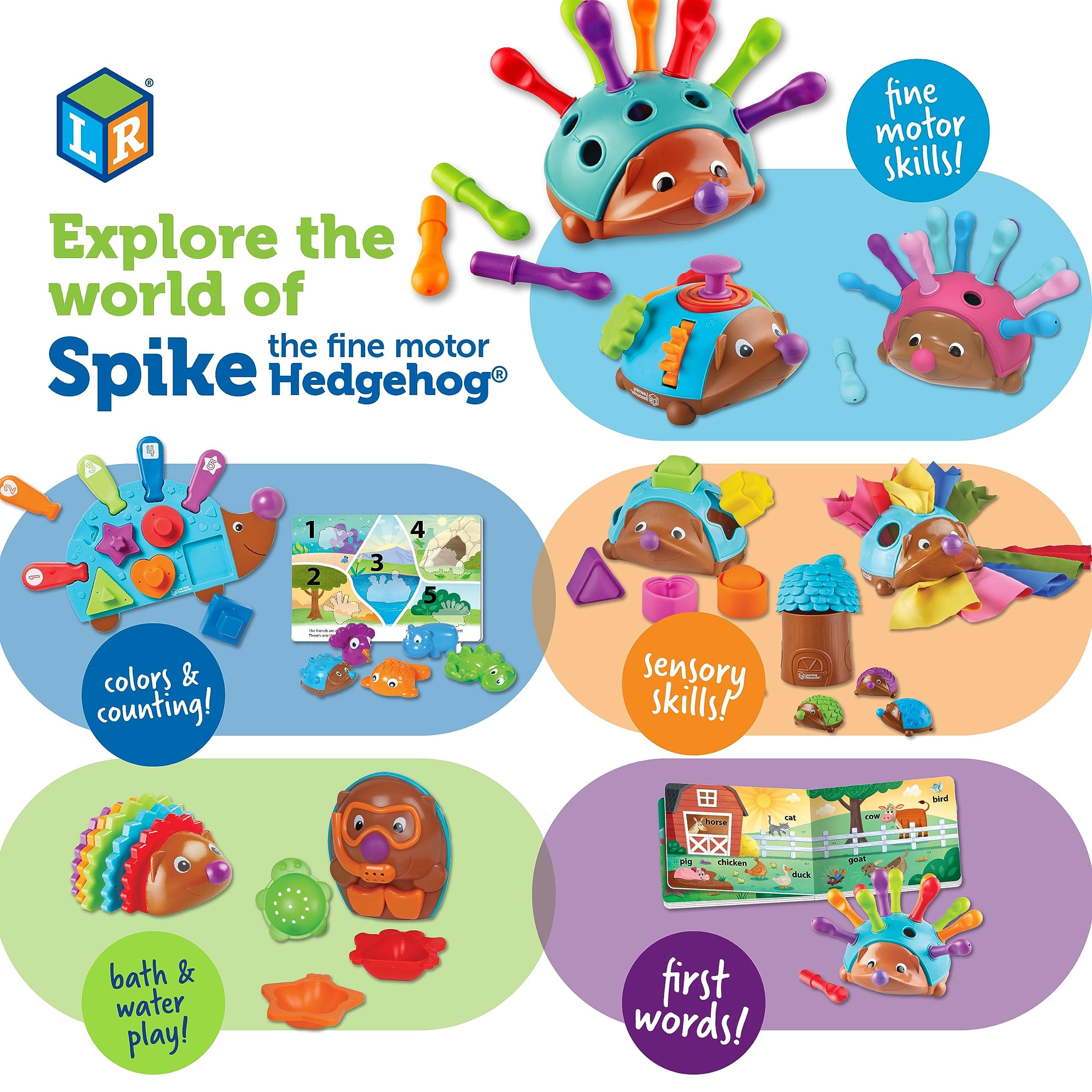 Learning Resources Spike The Fine Motor Hedgehog First Words - Toddler Activity - Thumbnail 7