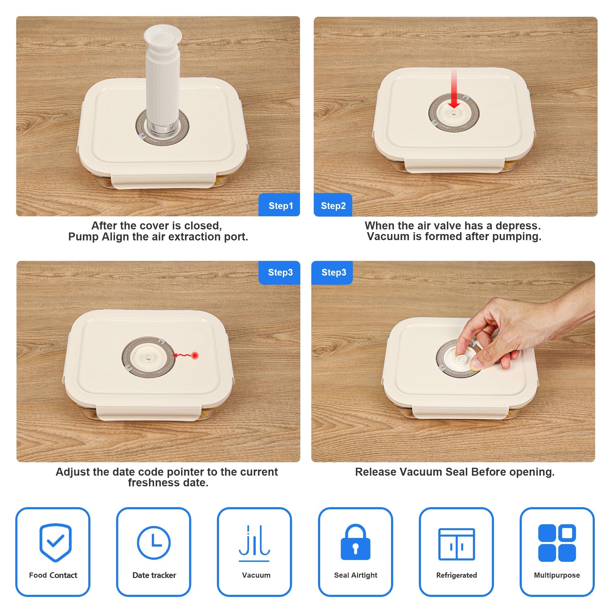 19 PCS Vacuum Sealer Handheld Manual Vacuum Pump for Glass Storage Containers 4- - Thumbnail 6