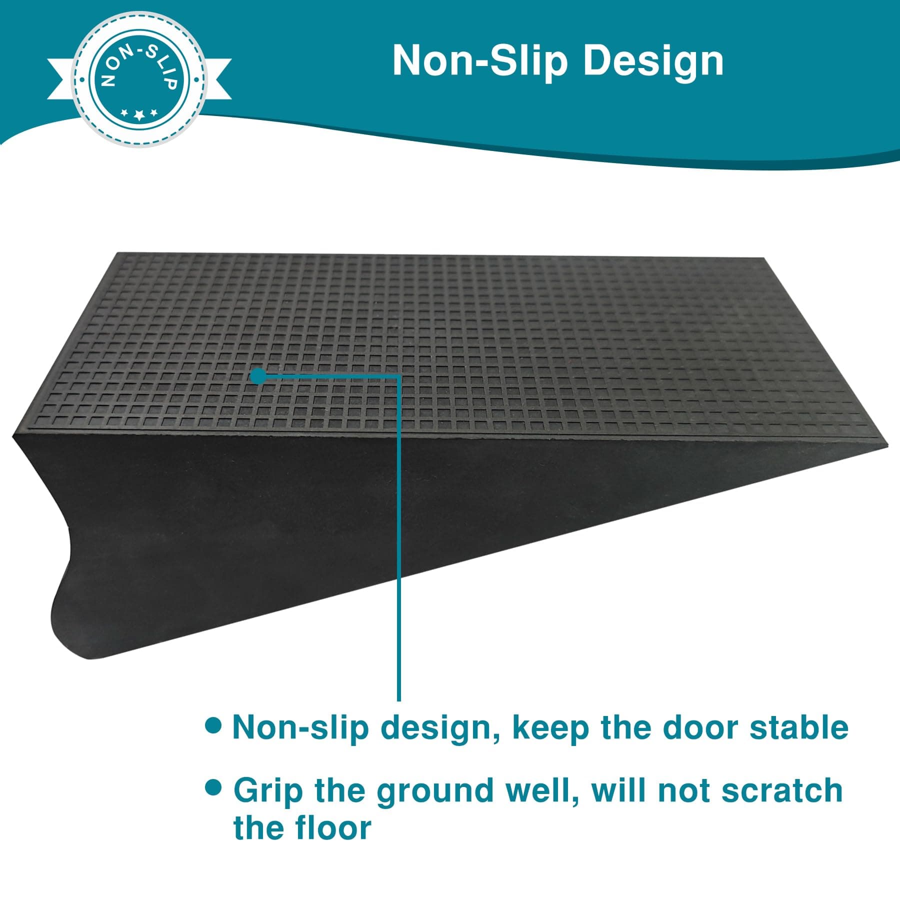 Eumtenr Rubber Door Stoppers for Bottom of Door, Large Solid Heavy Duty Door Sto - Thumbnail 4