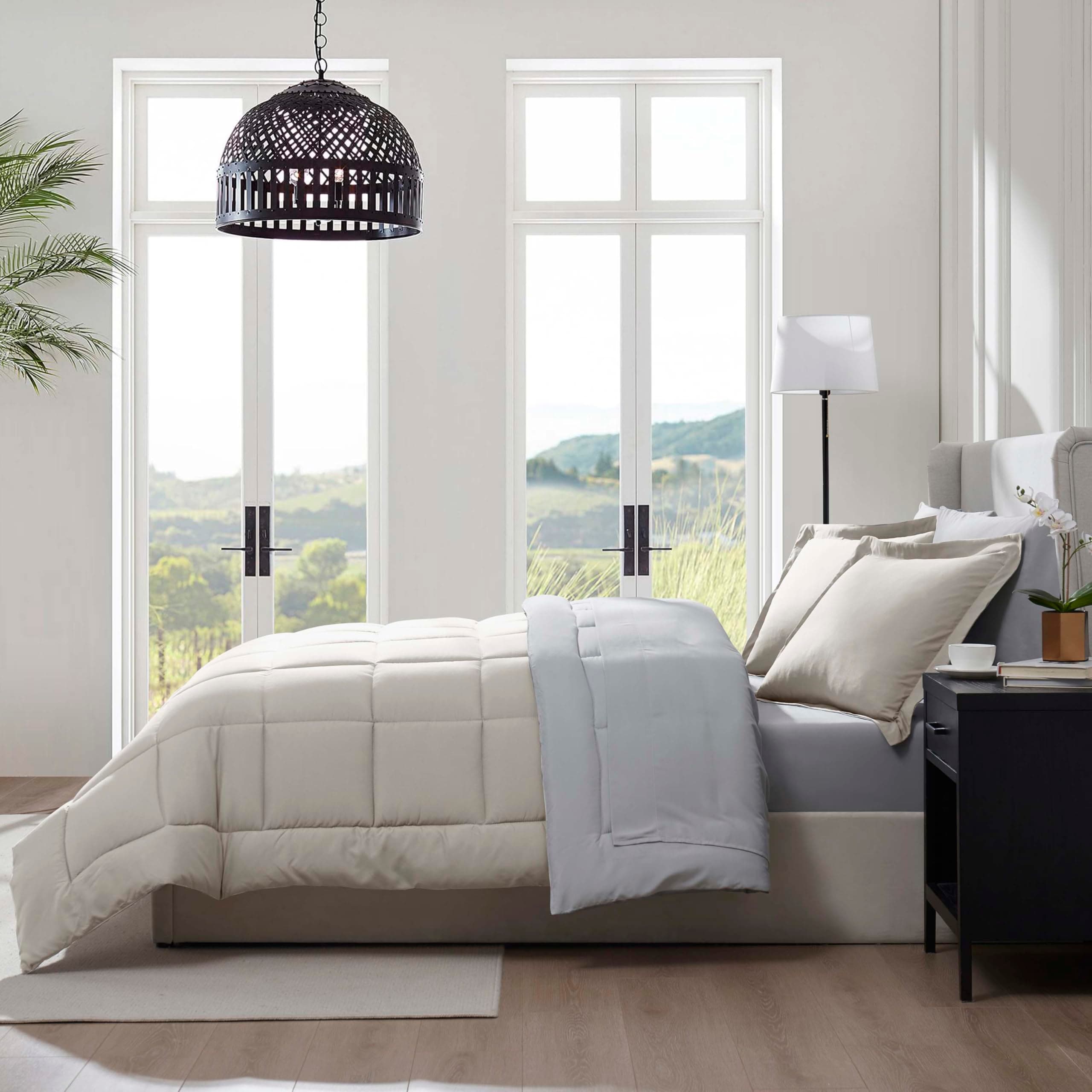 Nestl 7 Piece Full Comforter Set – Linen Reversible Bed in a Bag – Complete Full - Thumbnail 9