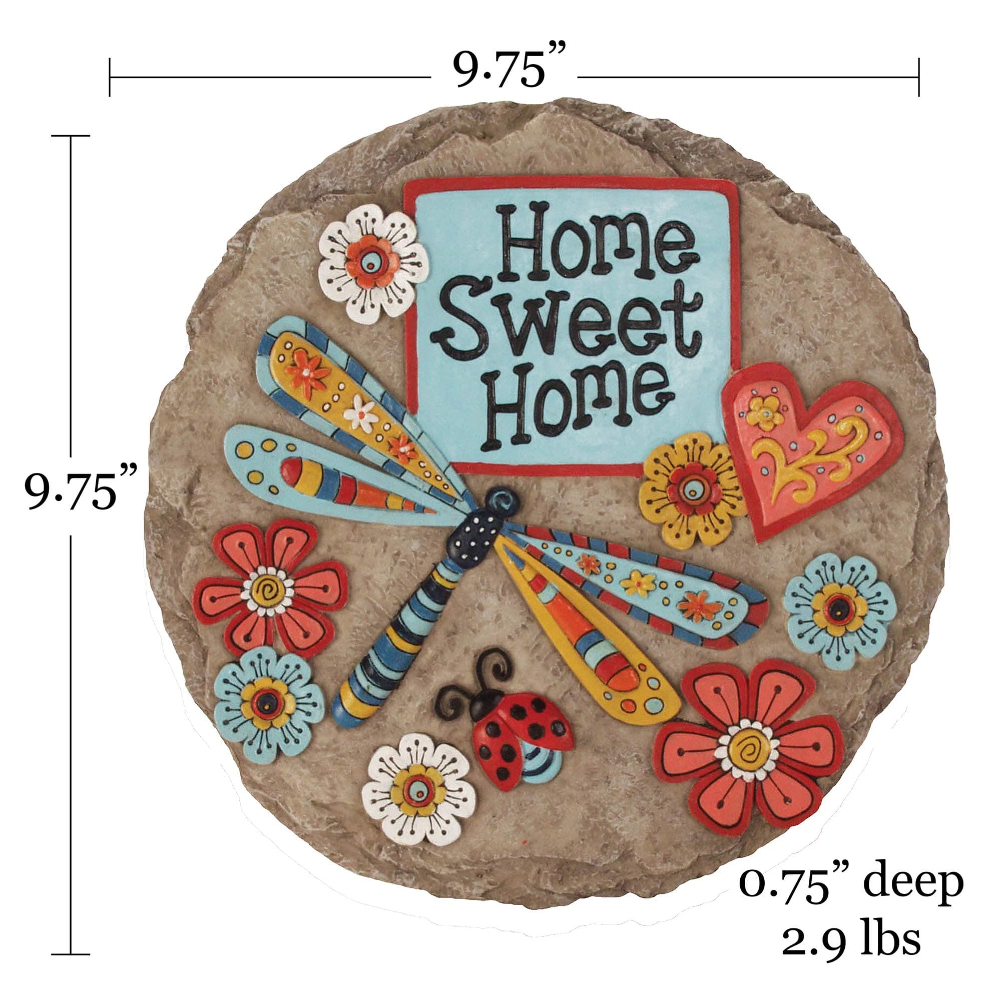Spoontiques Garden Décor Home Sweet Dragonfly Stepping Stone Decorative Stone fo - Thumbnail 5