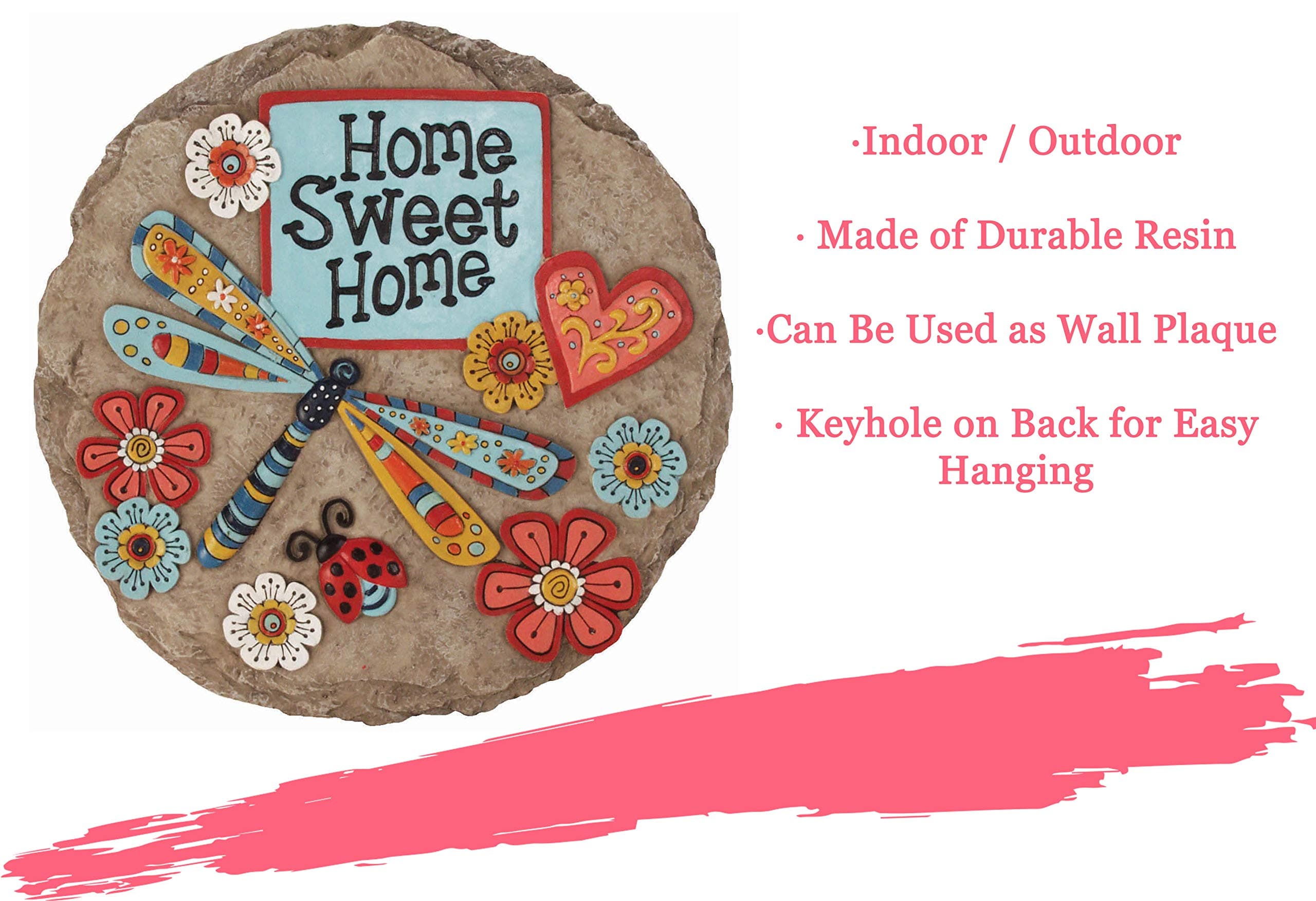 Spoontiques Garden Décor Home Sweet Dragonfly Stepping Stone Decorative Stone fo - Thumbnail 6