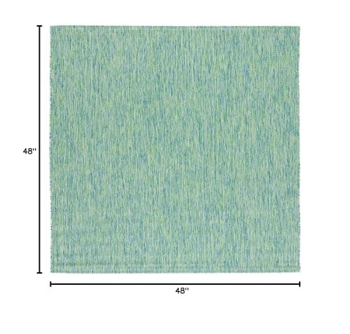 SAFAVIEH Washable Rug Outdoor Courtyard Collection - 4' Square, Green & Blue, No - Thumbnail 2