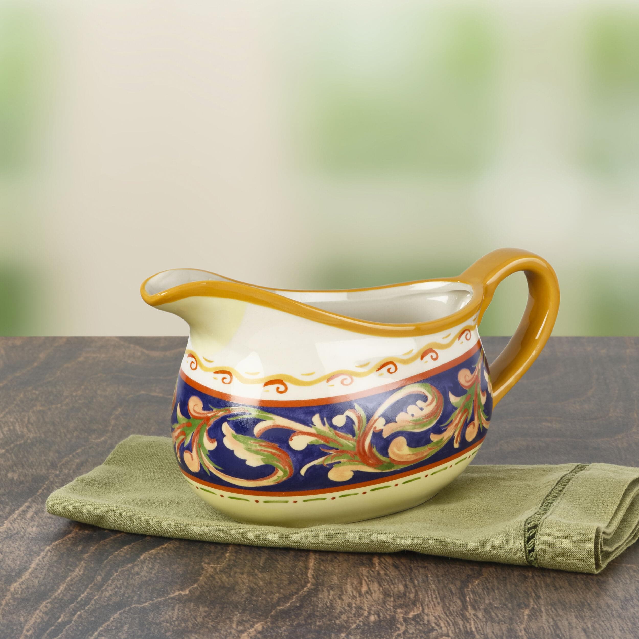 Pfaltzgraff Villa Della Luna Italian Scroll Stoneware Large Gravy Boat, 30 Ounce - Thumbnail 4