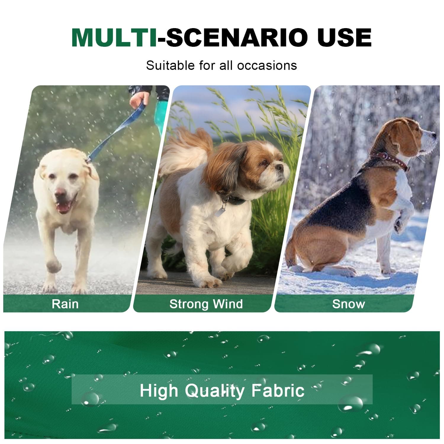 PINA Dog Raincoat, Waterproof Jacket with Hood, Lightweight Dog Jacket with Leas - Thumbnail 5