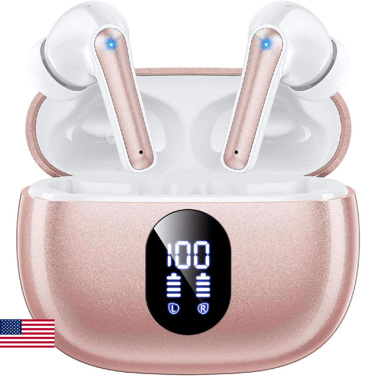 ZZU Wireless Earbuds, Bluetooth Ear Buds with Big Bass Stereo Sound, 48 Hours Pl - Image 1