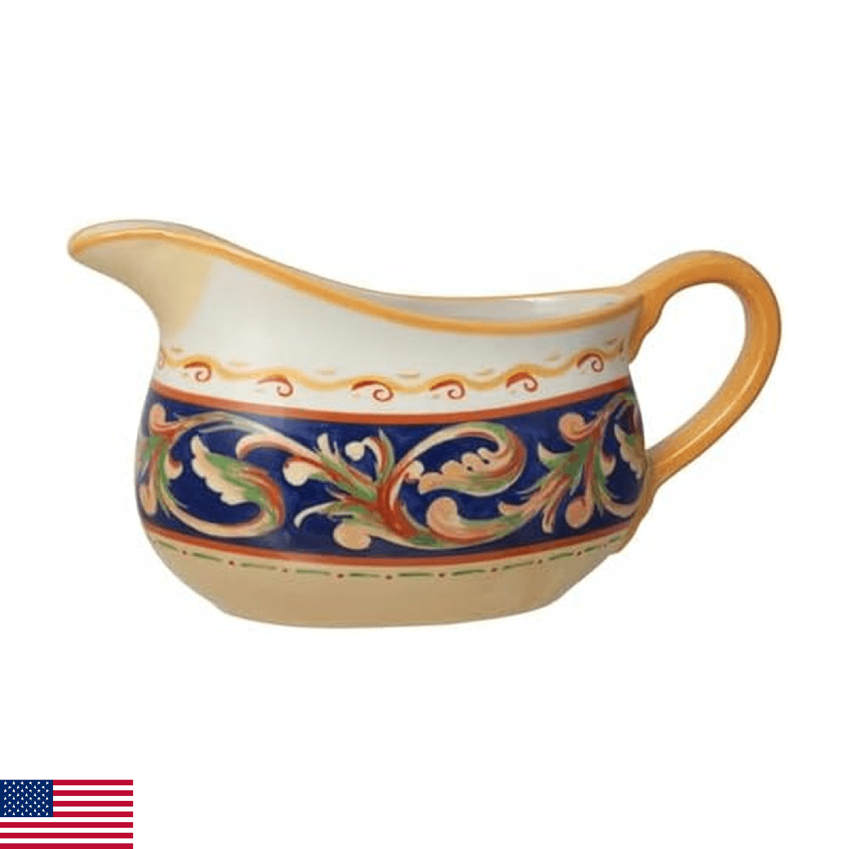 Pfaltzgraff Villa Della Luna Italian Scroll Stoneware Large Gravy Boat, 30 Ounce - Image 1