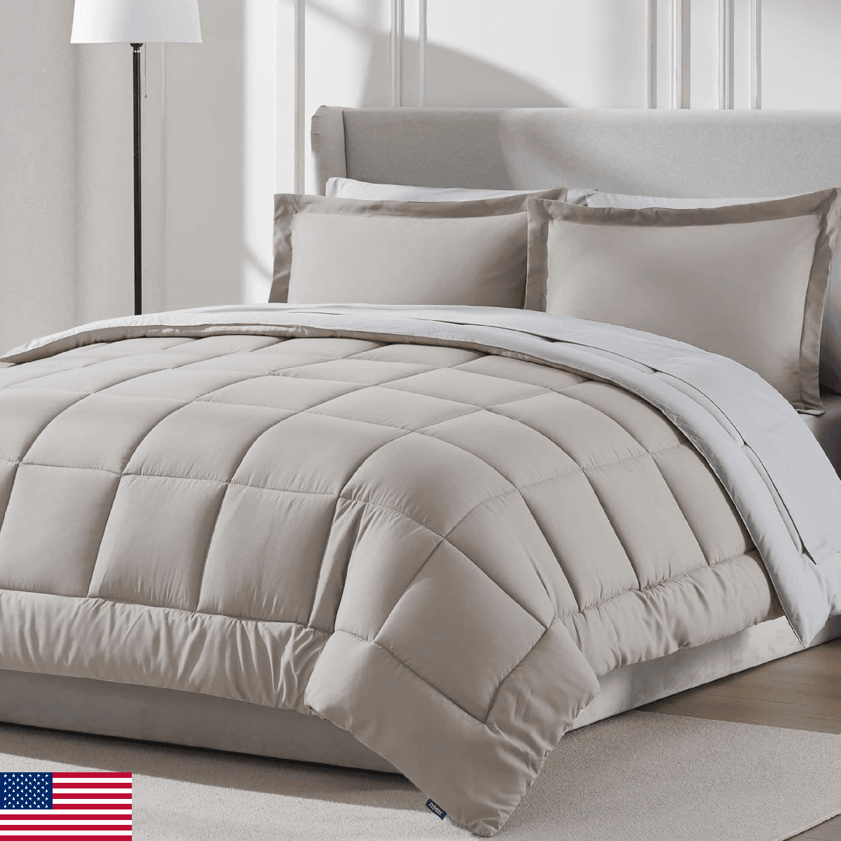 Nestl 7 Piece Full Comforter Set – Linen Reversible Bed in a Bag – Complete Full - Image 1