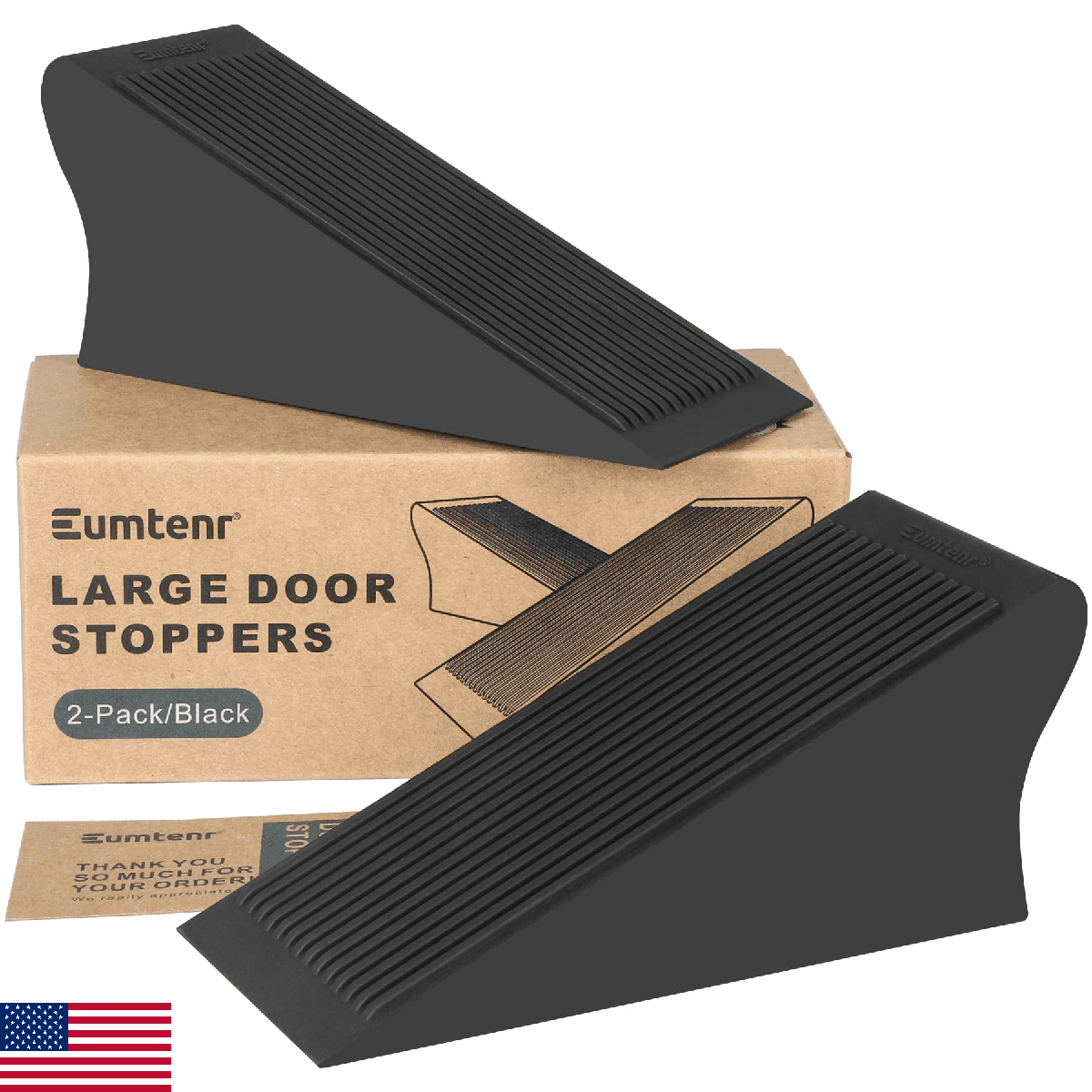 Eumtenr Rubber Door Stoppers for Bottom of Door, Large Solid Heavy Duty Door Sto - Image 1