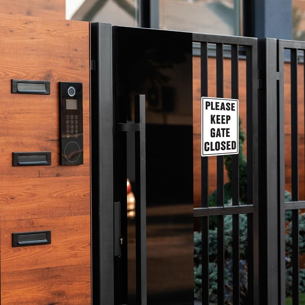 Hy-Ko 20523 "Please Keep GATE Closed" Aluminum Sign 12x18 Black/White - Thumbnail 3