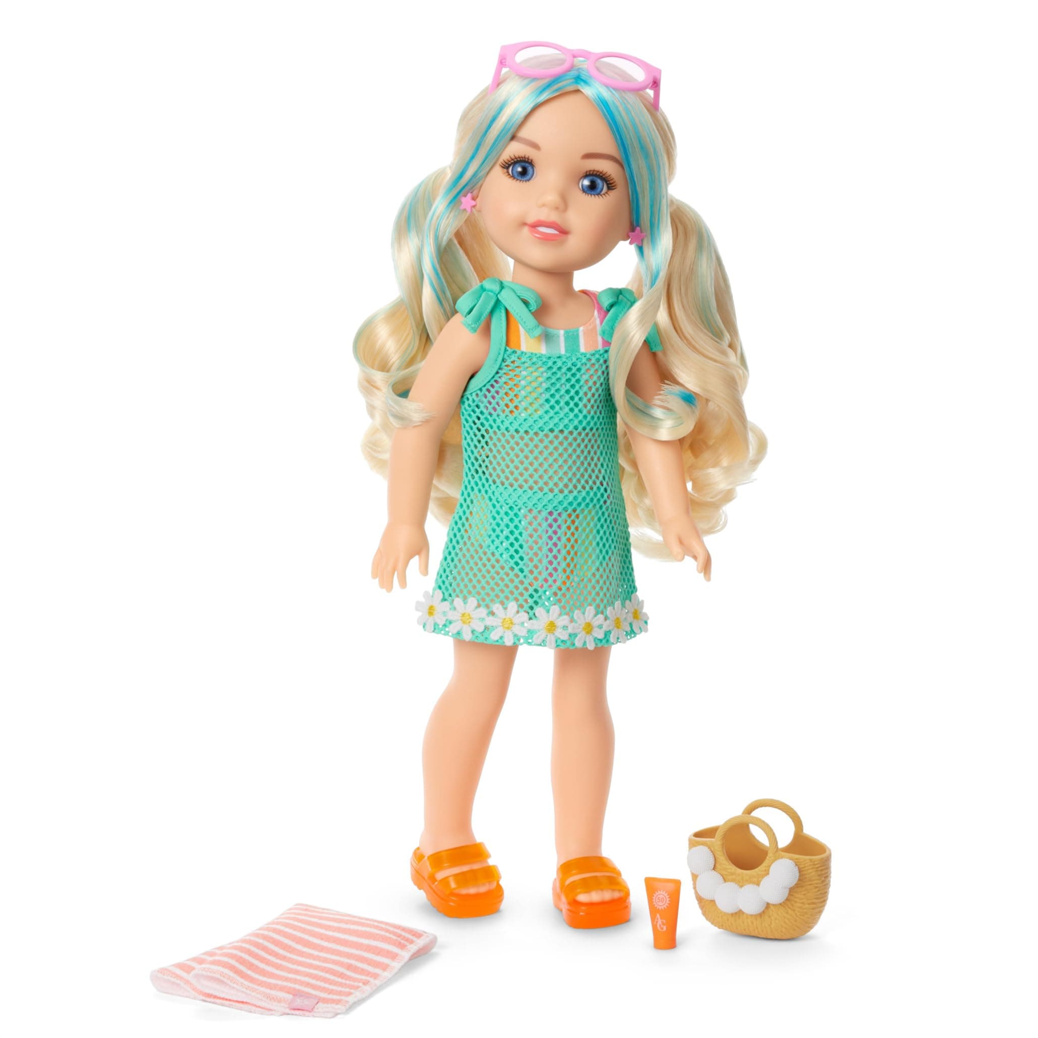 American Girl AG Sisters Beachy Chic Fashion Set Doll Clothes 14.5-inch 8 pcs Ag - Thumbnail 2