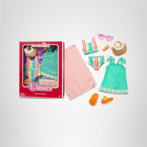 American Girl AG Sisters Beachy Chic Fashion Set Doll Clothes 14.5-inch 8 pcs Ag - Thumbnail 7