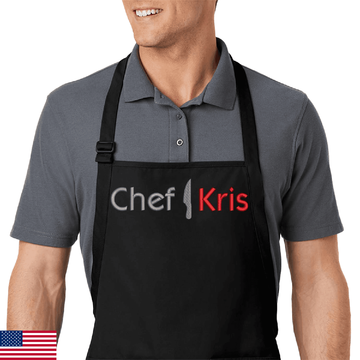 Custom Embroidered Chef Apron - Personalized Kitchen Apron for Men & Women - Image 1