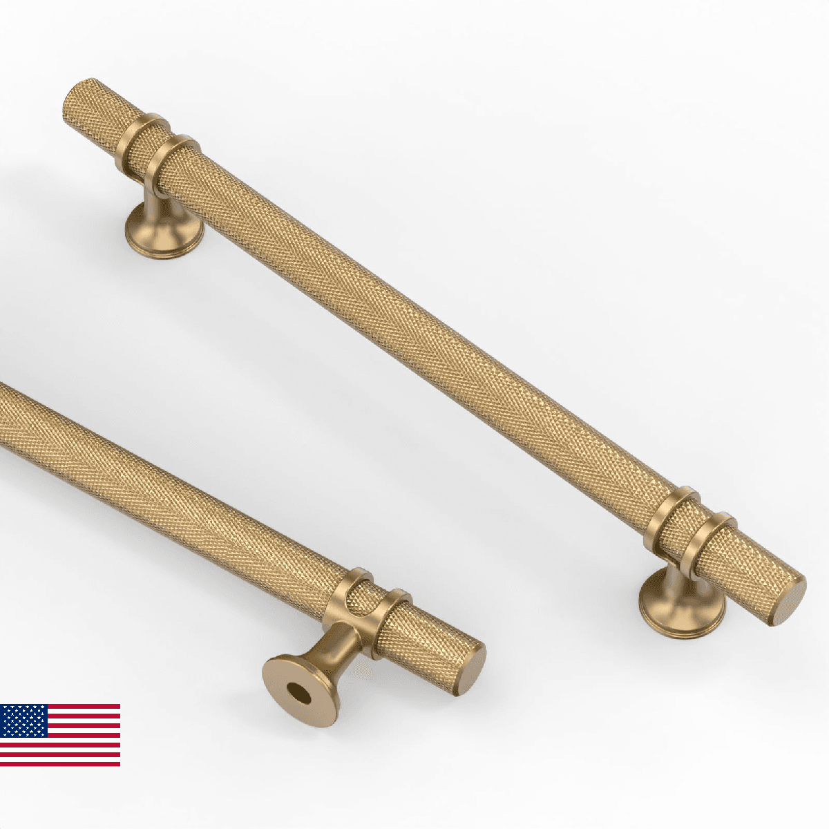 Asidrama 10 Pack 6.3 Inch(160mm) Knurled Champagne Bronze Kitchen Cabinet Handle - Image 1