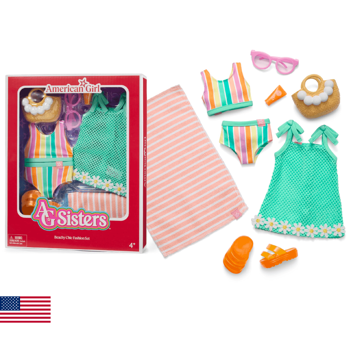 American Girl AG Sisters Beachy Chic Fashion Set Doll Clothes 14.5-inch 8 pcs Ag - Image 1