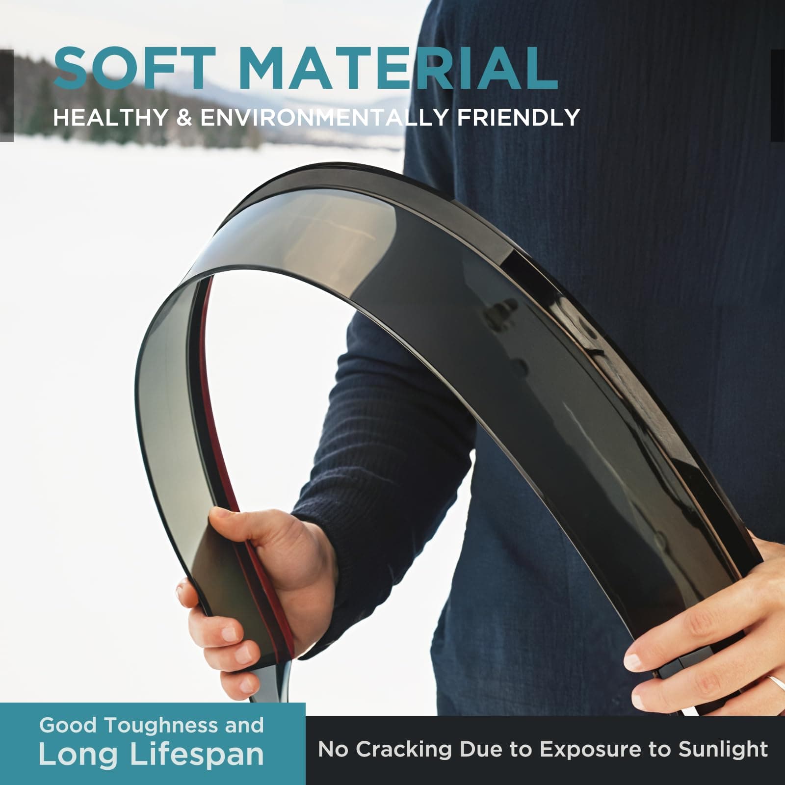 Tape On Window Visors Fits for 2018-2024 Chevy Equinox, Side Auto Window Wind De - Thumbnail 2