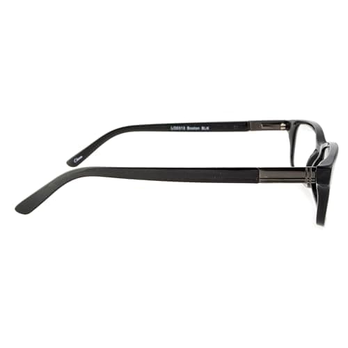 Foster Grant Men's Boston Rectangular Reading Glasses, Black/Transparent, 54 mm - Thumbnail 7
