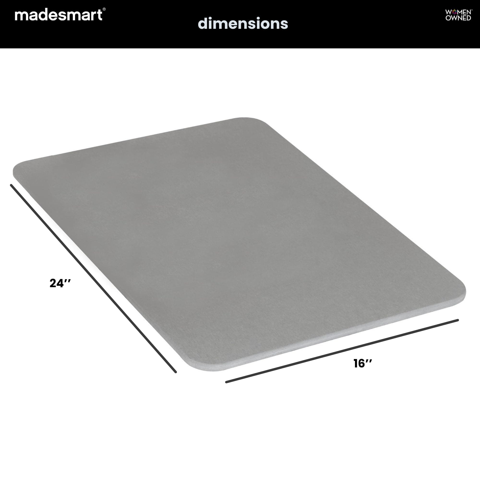 Madesmart Stone Bath Mat Diatomaceous Earth Shower Mat Non-Slip Super Absorbent - Thumbnail 3