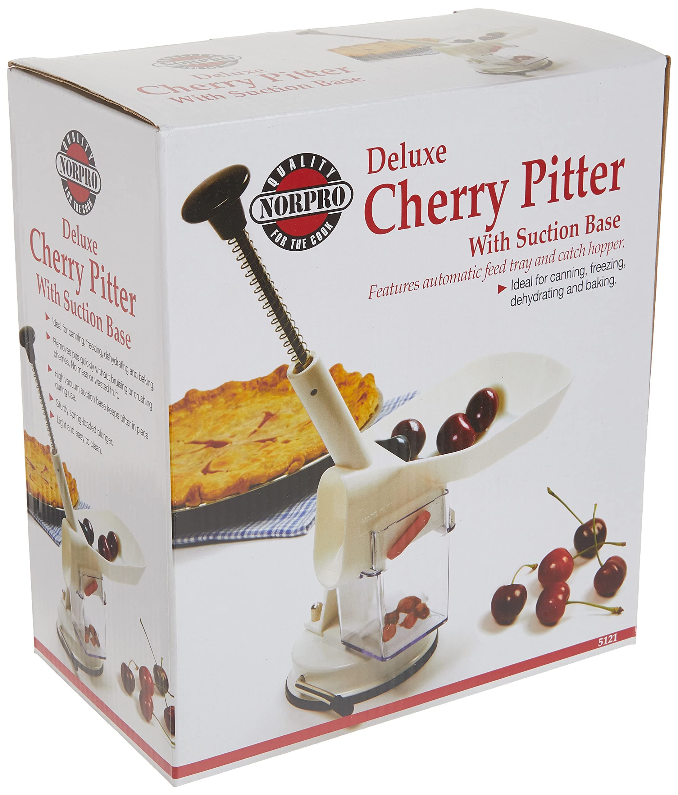 Norpro Deluxe Cherry Pitter Automatic Feed Tray, 1.75in/4.5cm, As Shown - Thumbnail 5
