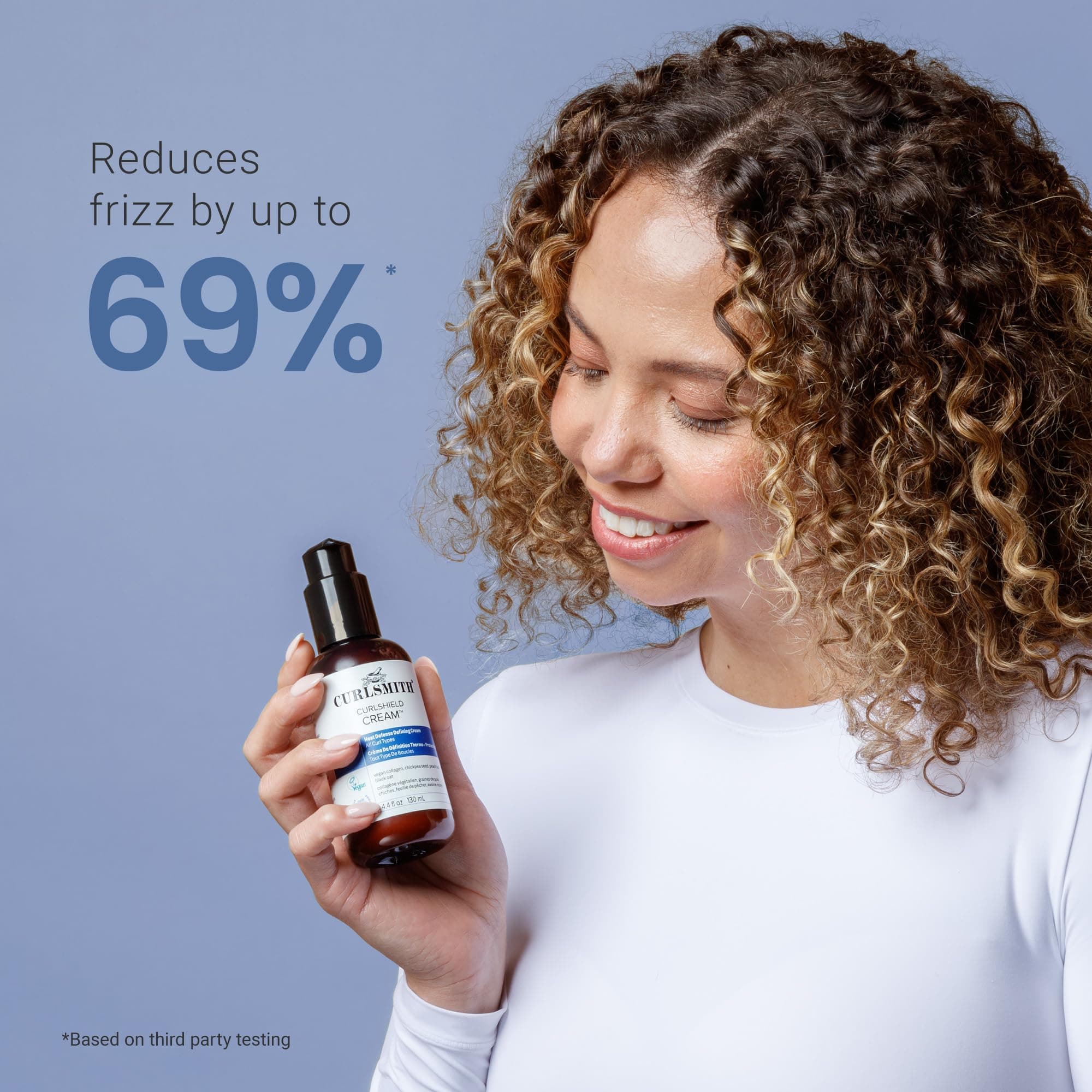 CURLSMITH CurlShield Cream - Multi-Benefit Heat Protection Cream, For Dry Stylin - Thumbnail 4