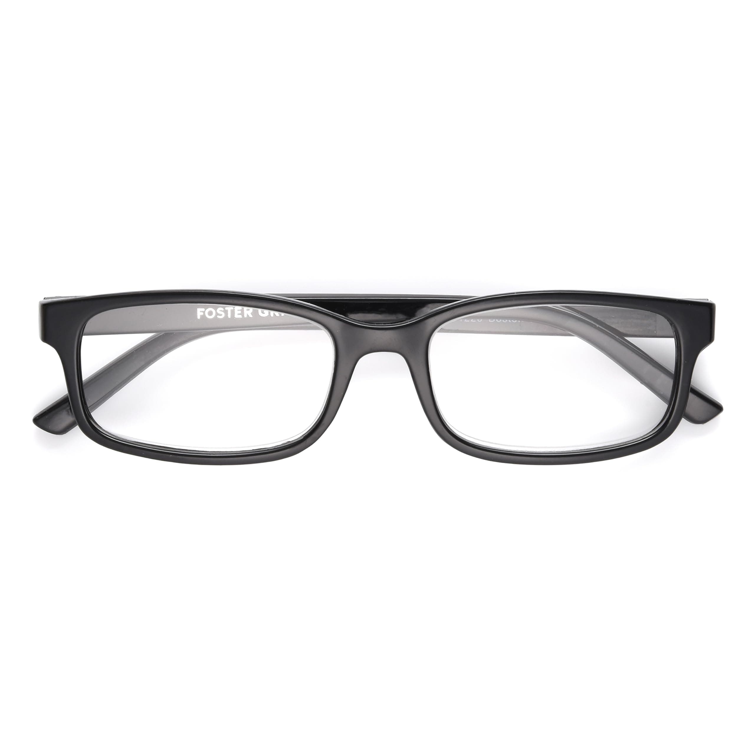 Foster Grant Men's Boston Rectangular Reading Glasses, Black/Transparent, 54 mm - Thumbnail 4