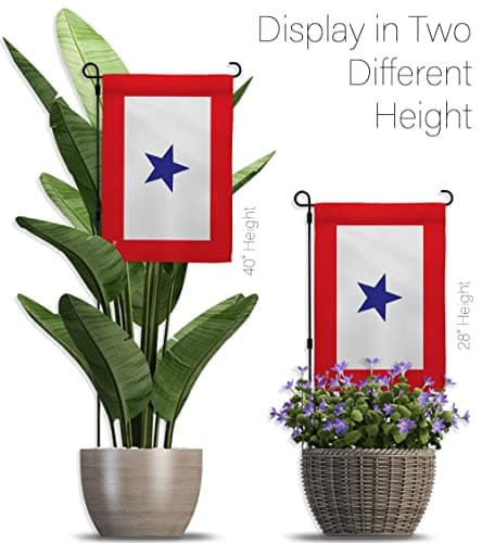 Blue Star Flag For Military Family Deployment With Pole Set Stand Outside House - Thumbnail 11