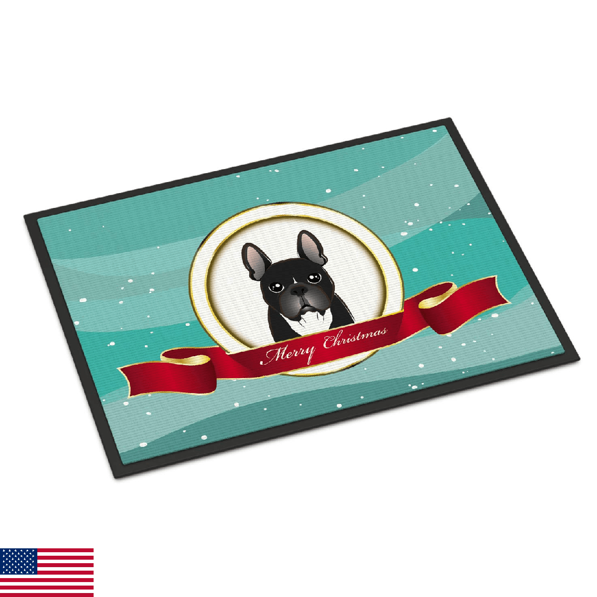 Caroline's Treasures BB1537MAT French Bulldog Merry Christmas Doormat 18x27 Fron - Image 1