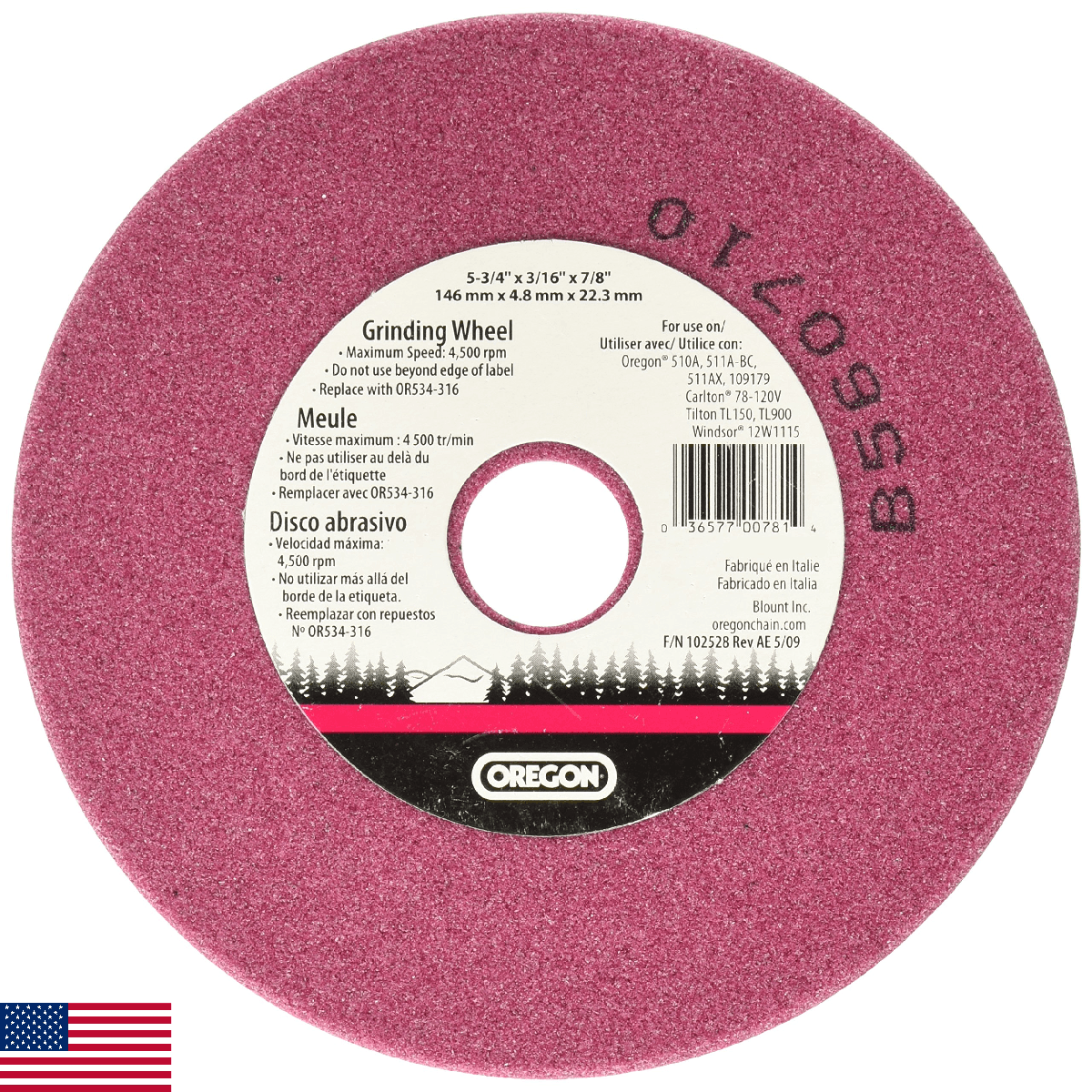 Oregon 534-316A Grinding Wheel Saw Chain 3/16" for Bench Grinders - Image 1
