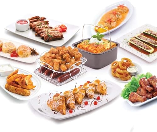 Nuwave 2pc Brio Air Fryer Cooking Accessory Kit, Reversible Rack and Baking Pan, - Thumbnail 2