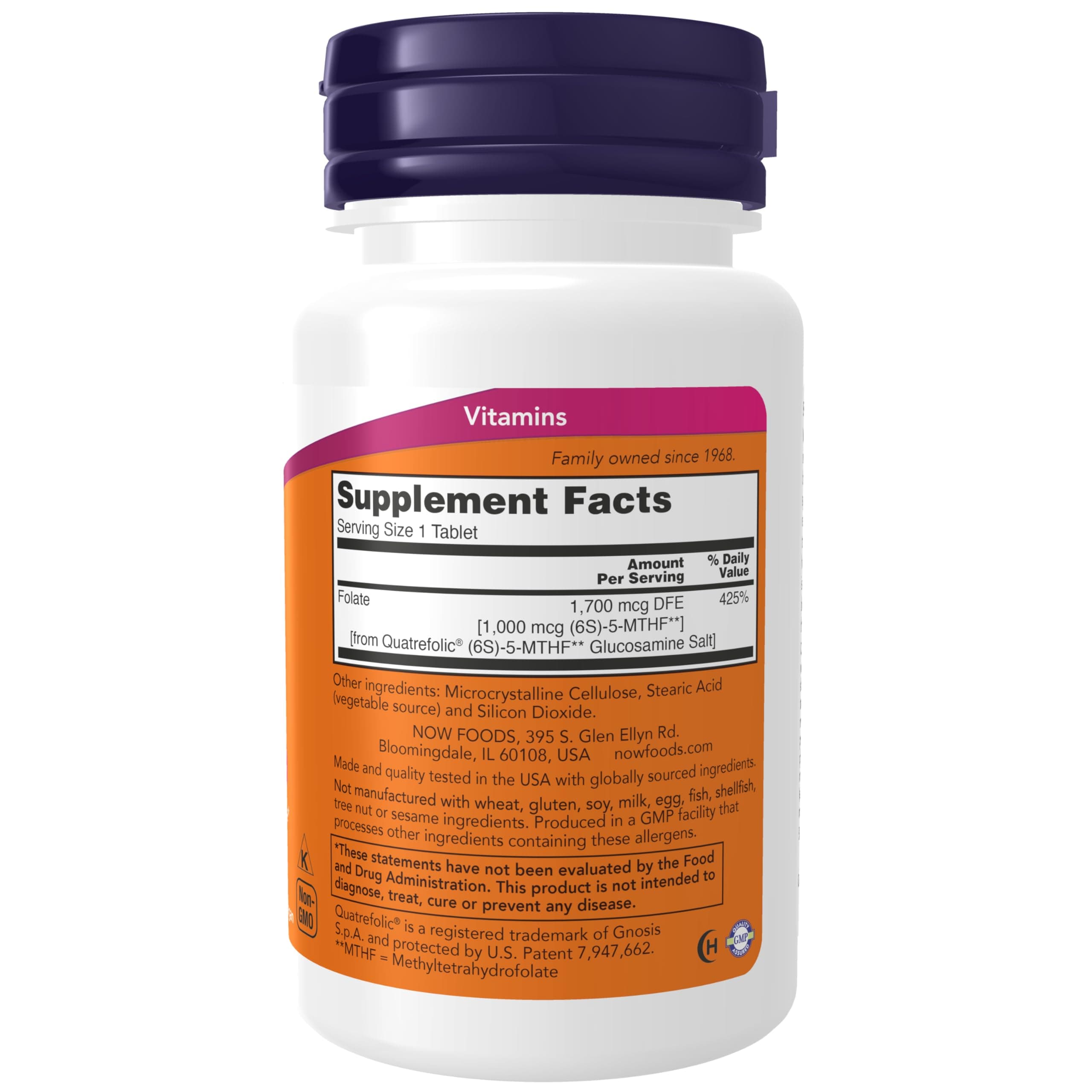 NOW Supplements Methyl Folate 1000mcg & L-Lysine 1000mg - 90/100 Tabs - Thumbnail 3