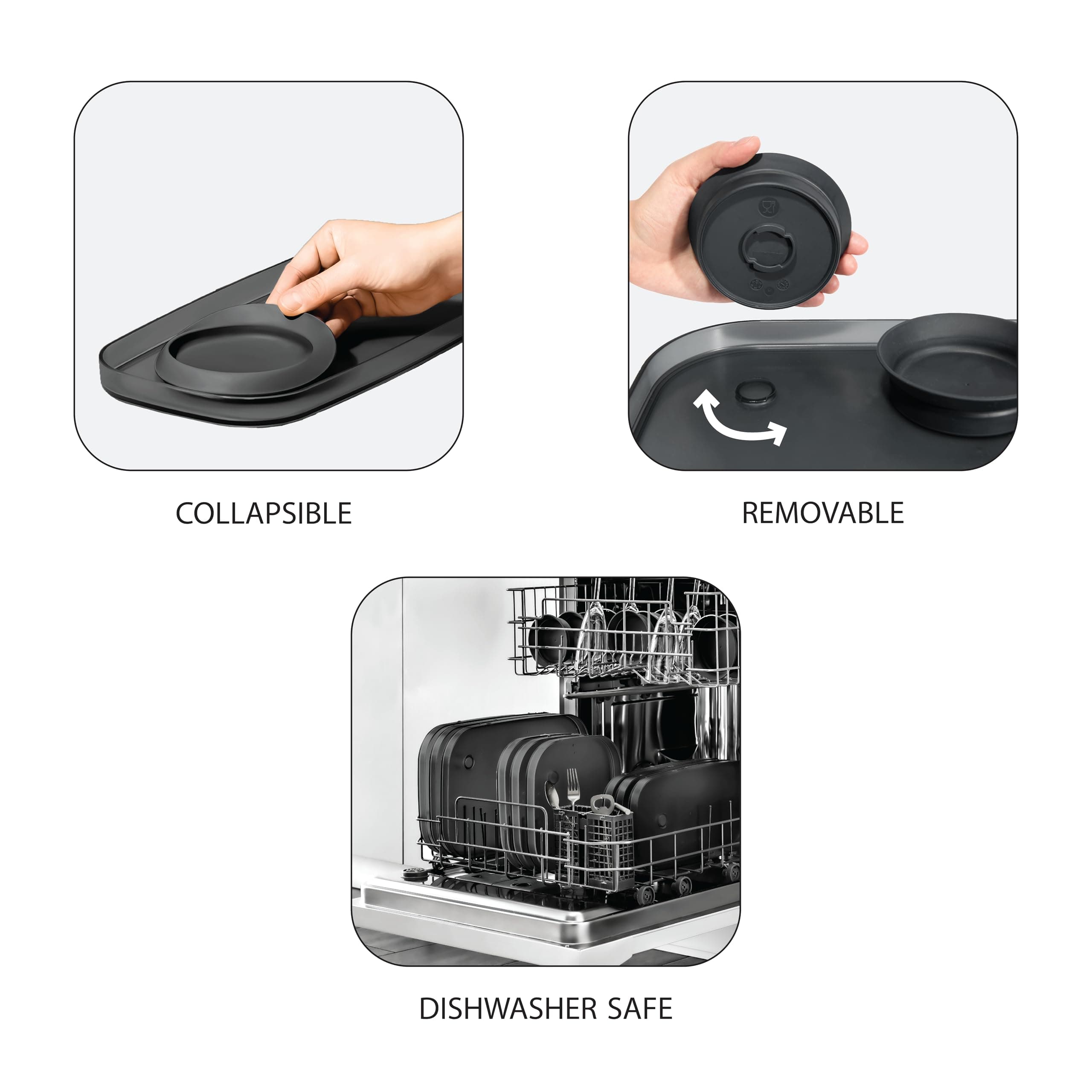 madesmart Dipware Family Style Serving Tray 4-Bowl Plate for Gameday and BBQs, F - Thumbnail 8