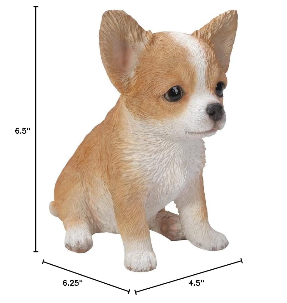 Hi-Line Gift Ltd Chihuahua Puppy Statue, Brown/White - Thumbnail 4