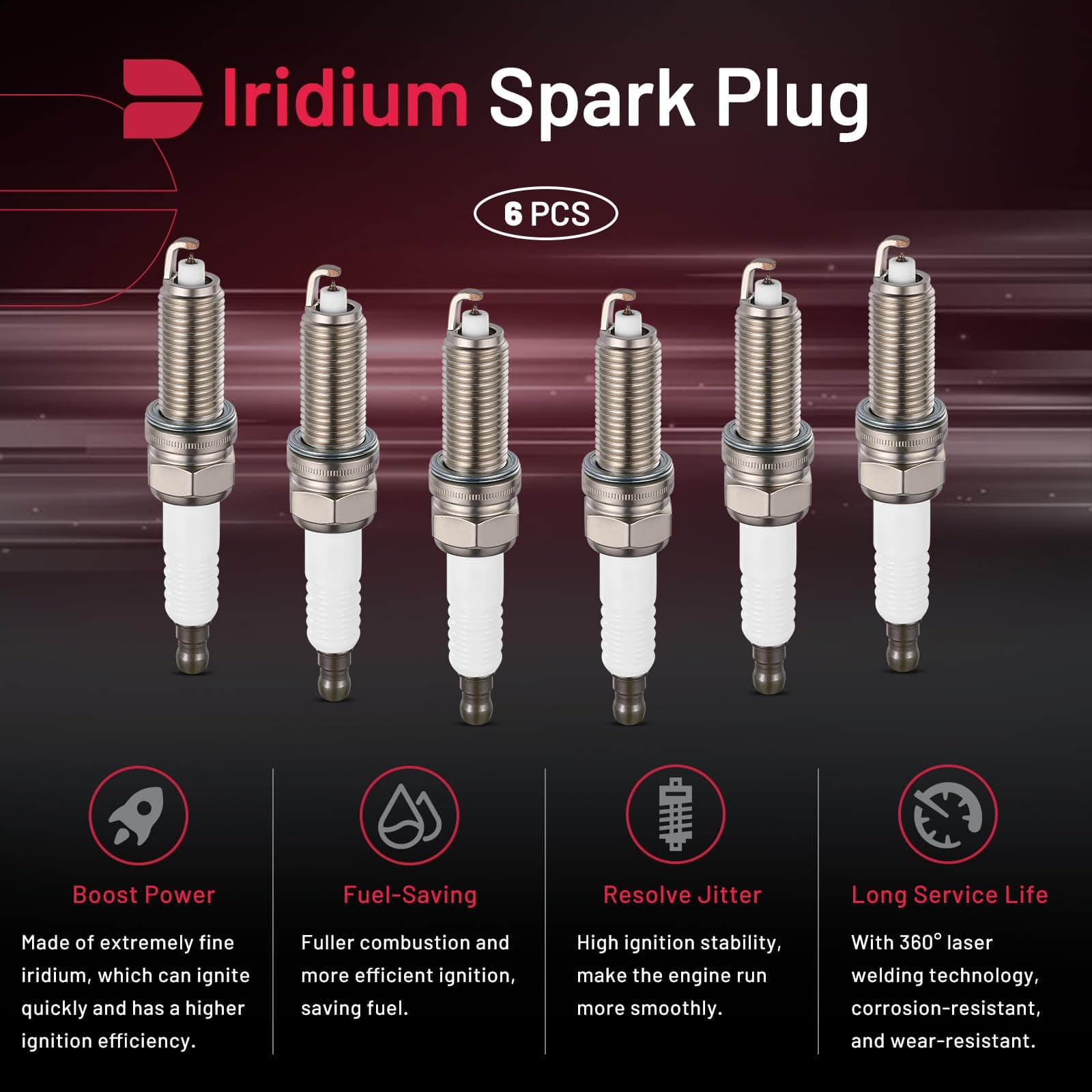 BDFHYK 4024102498 Iridium Spark Plugs Compatible with Jeep Wrangler 2012-2017 3. - Thumbnail 5
