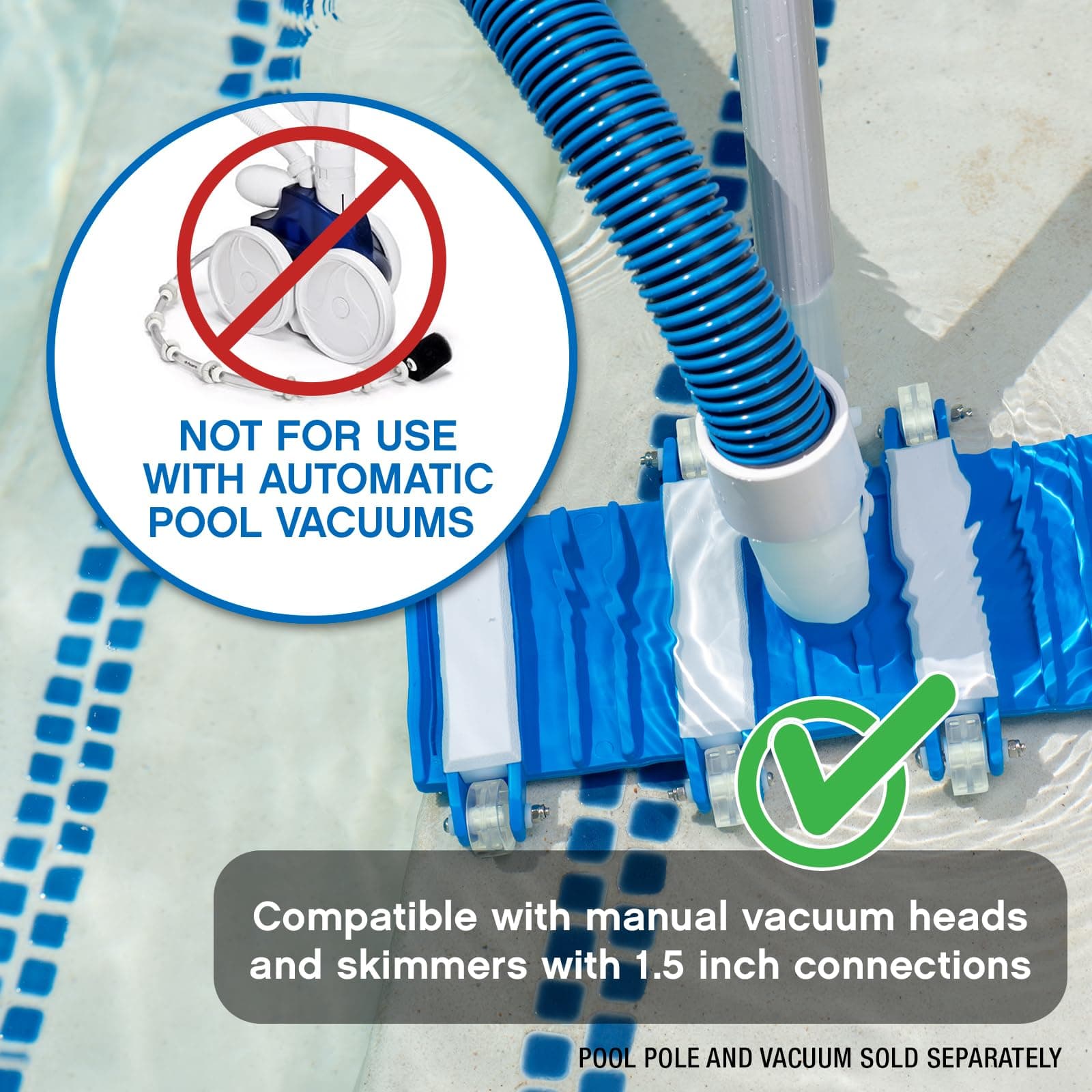 Poolmaster Manual Pool Vacuum Hose, 35 Ft x 1-1/2” for Inground & Above Ground P - Thumbnail 2