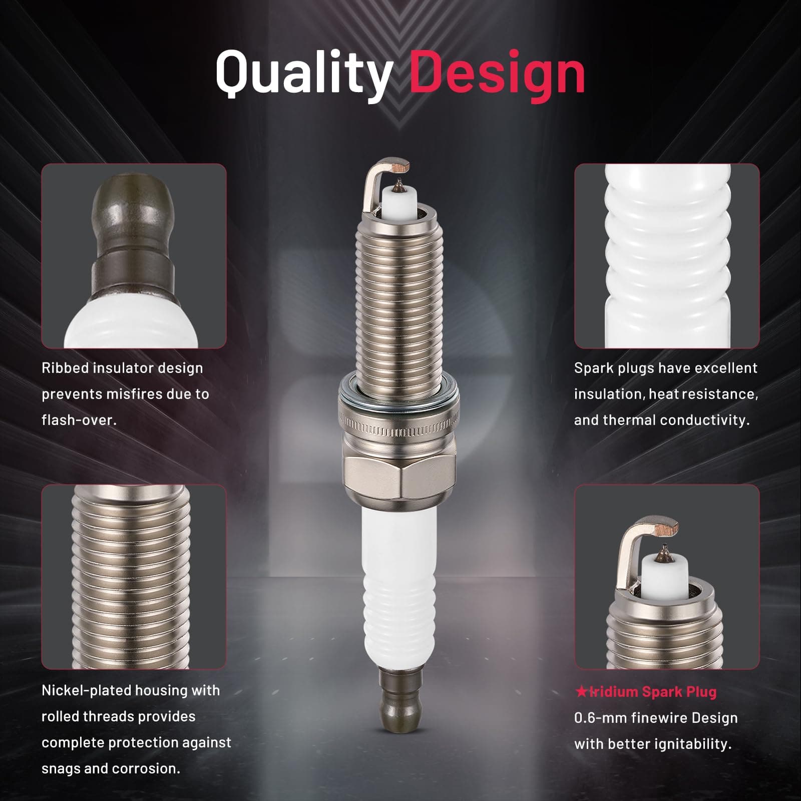 BDFHYK 4024102498 Iridium Spark Plugs Compatible with Jeep Wrangler 2012-2017 3. - Thumbnail 4