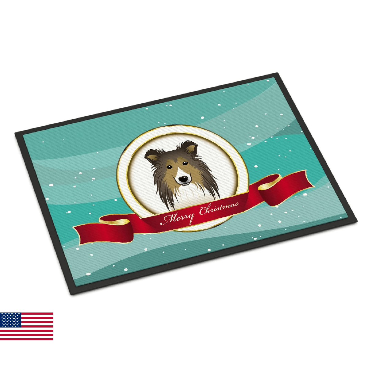 Caroline's Treasures BB1552JMAT Sheltie Merry Christmas Doormat 24x36 Front Door - Image 1