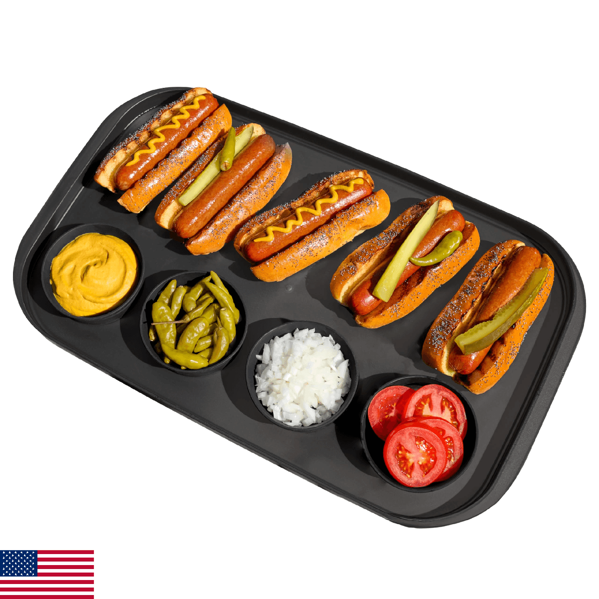 madesmart Dipware Family Style Serving Tray 4-Bowl Plate for Gameday and BBQs, F - Image 1