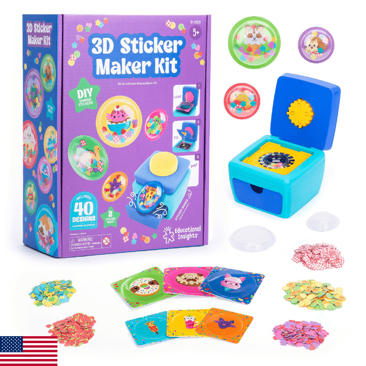 Educational Insights 3D Sticker Maker Kit - Craft Kit for Kids, Mess Free Activi - Image 1