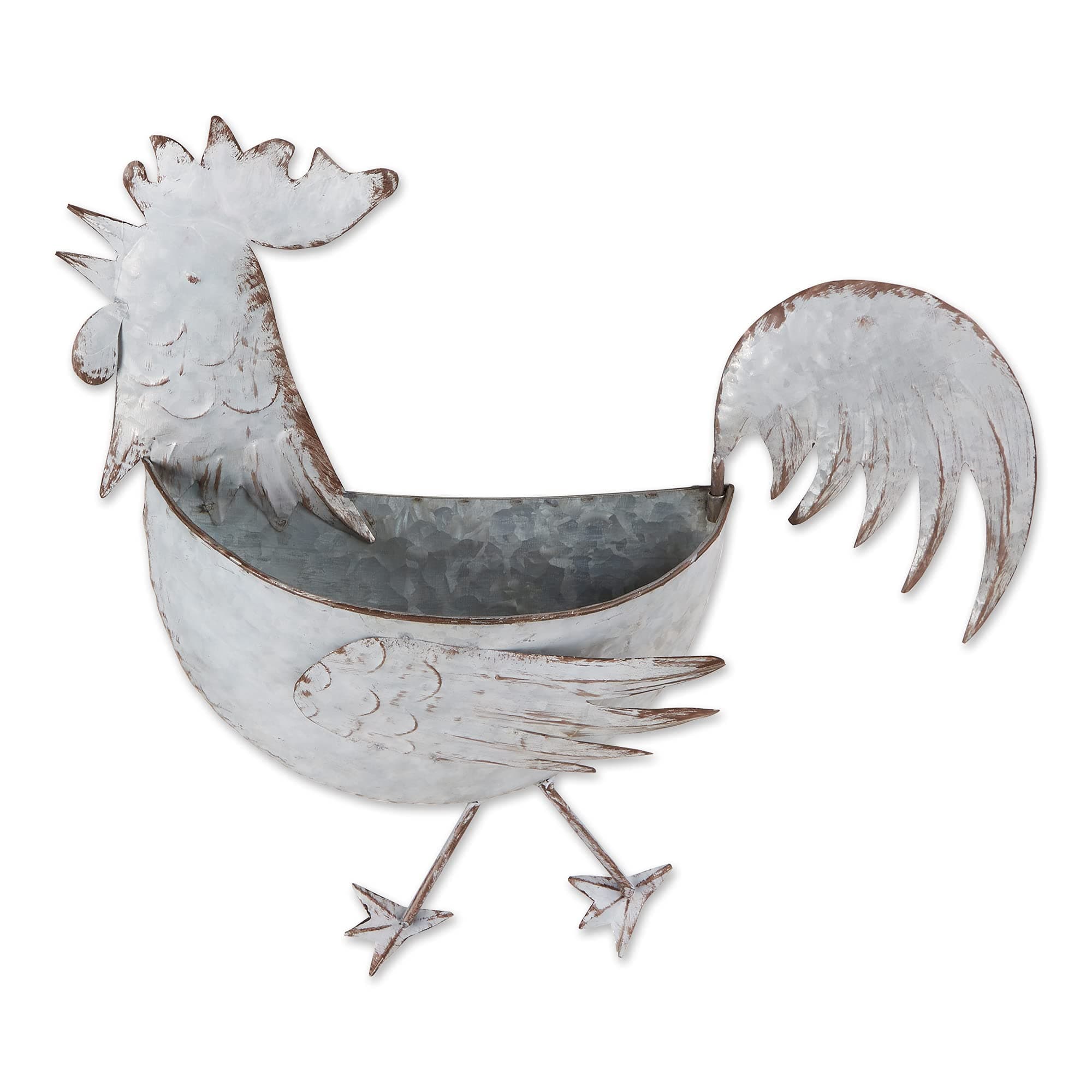 DII Galvanized Planter Collection Wall Hanging, Rooster, 14.25x3.75x13.75, Iron - Thumbnail 2