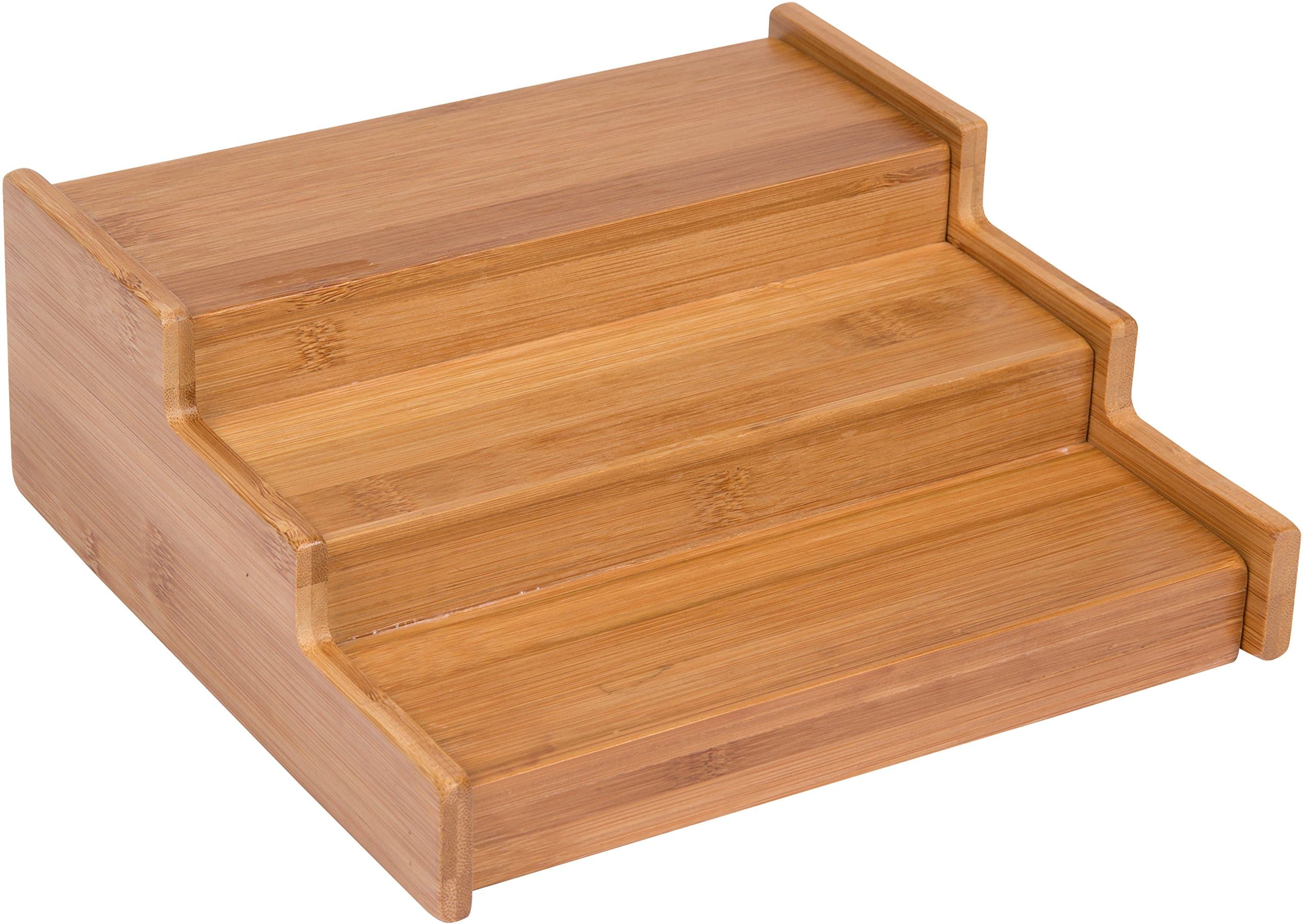 Trademark Innovations Bamboo Expandable 3-Tier Spice Rack and Cabinet Organizer, - Thumbnail 2