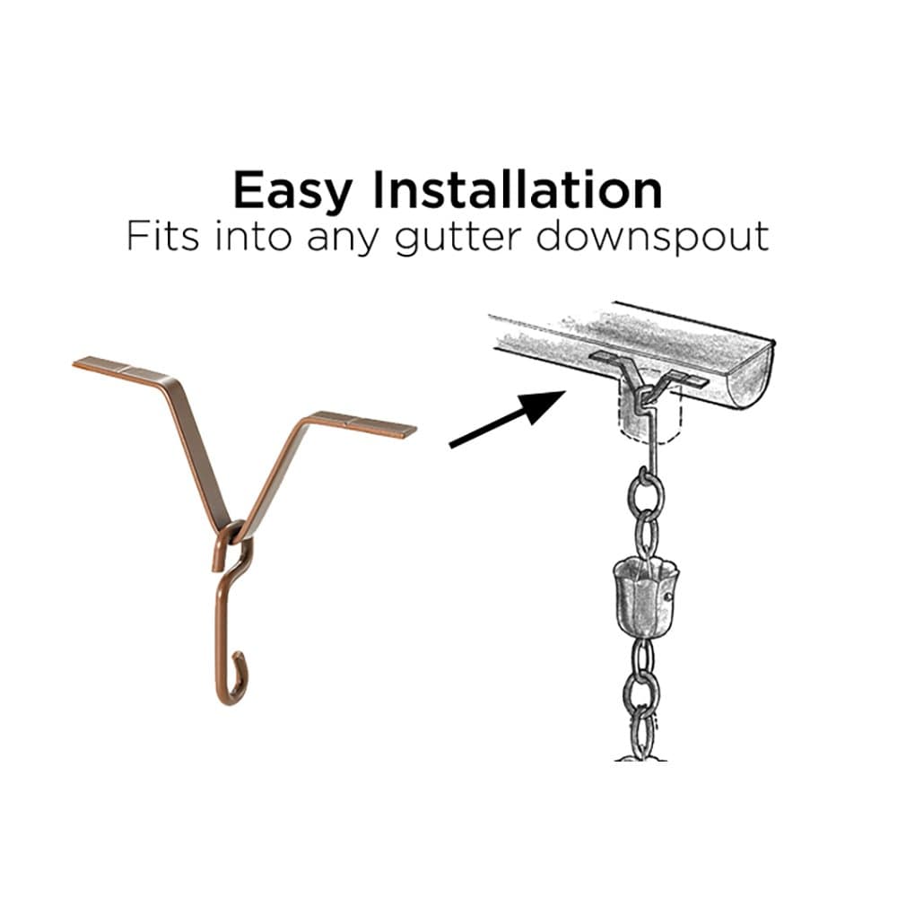 Good Directions 467P Gutter Clip for Rain Chain , Brown , 7x6 inches - Thumbnail 4