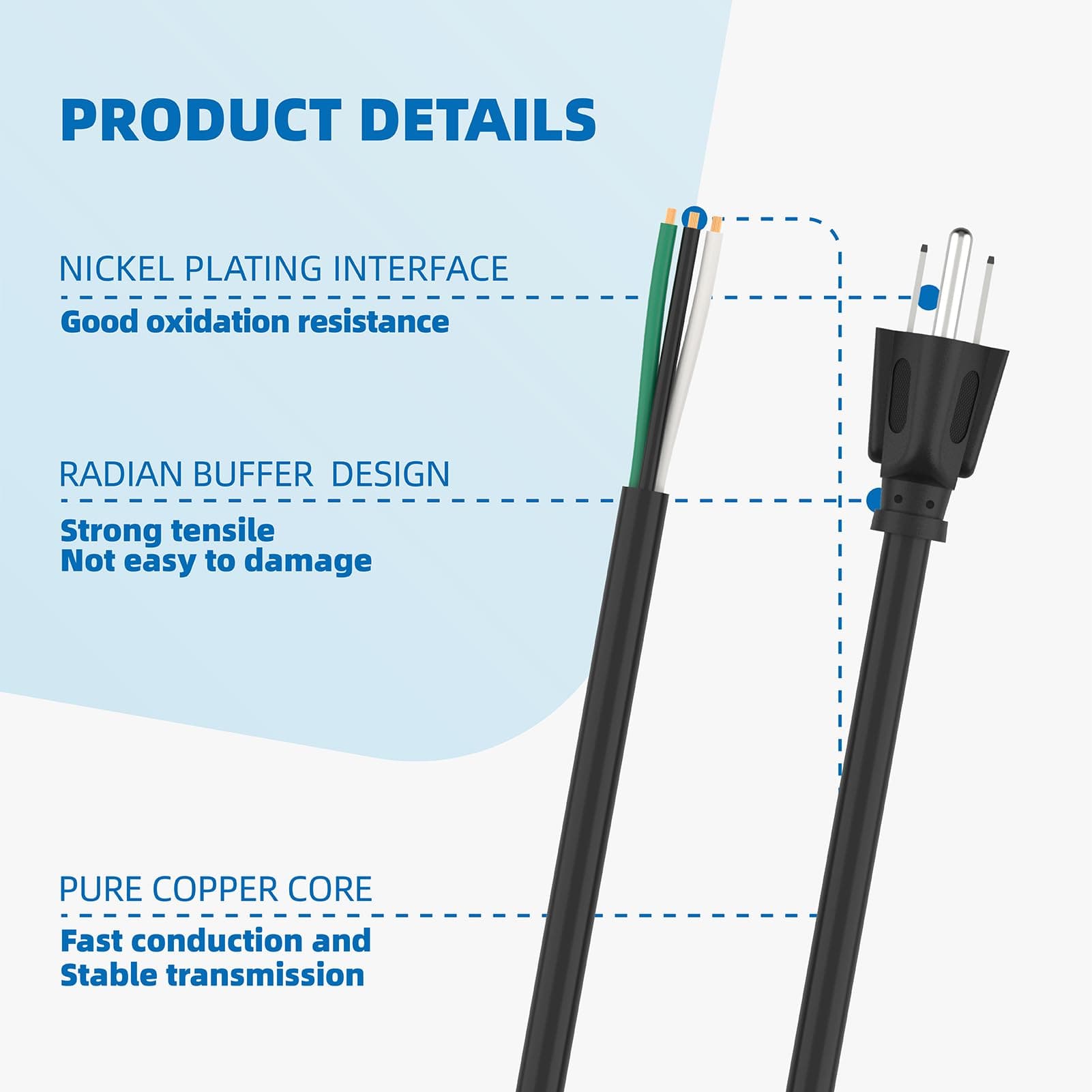 15ft 14 Gauge 3 Prong Heavy Duty Replacement Power Supply Cord Cable - Heavy Dut - Thumbnail 6