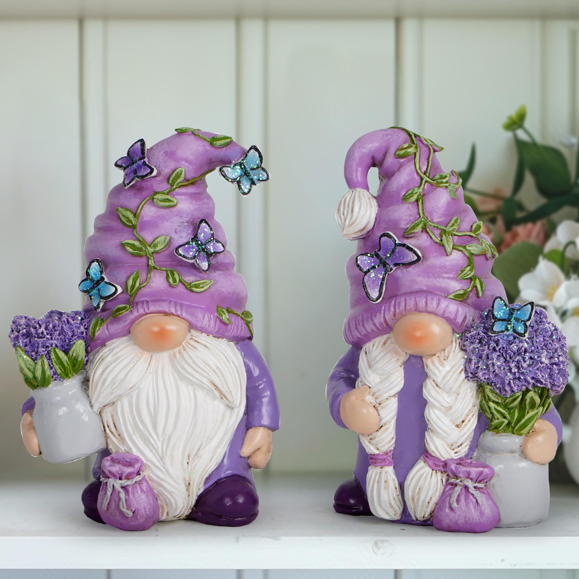Hodao 2PCS Lavender Dream Gnome Set - Purple Fragrance Wonderland Journey Spring - Thumbnail 4