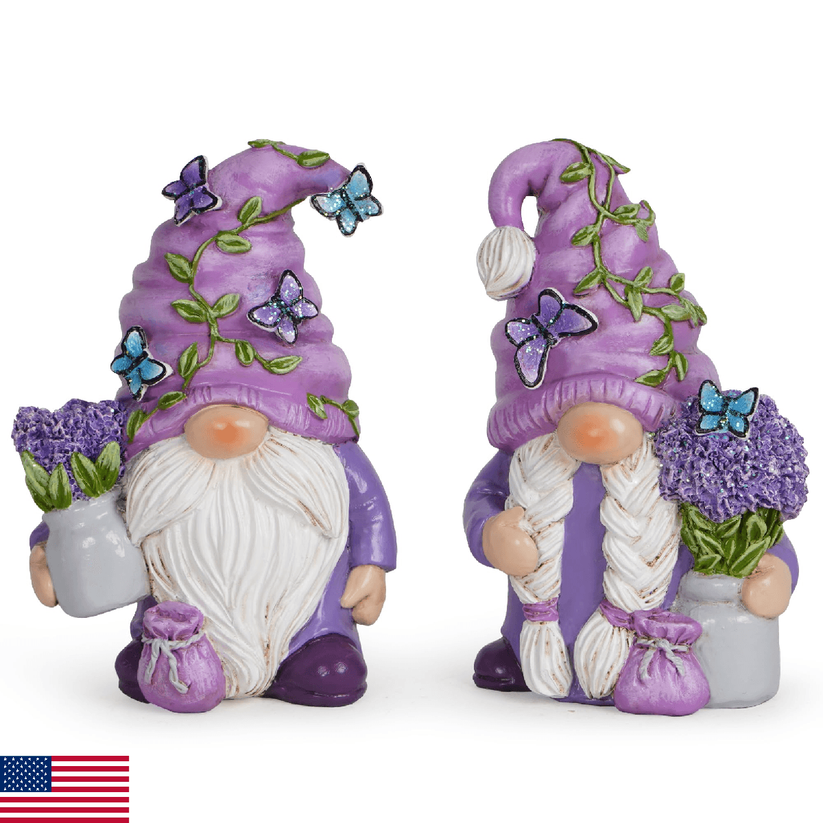 Hodao 2PCS Lavender Dream Gnome Set - Purple Fragrance Wonderland Journey Spring - Image 1
